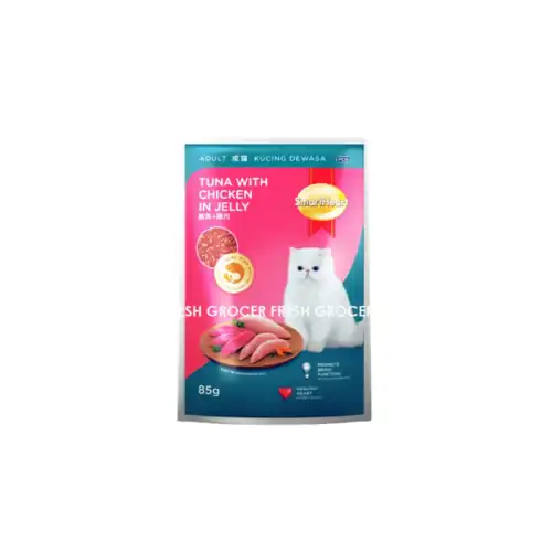 SMART HEART POUCH TUNA WITH CHICKEN IN JELLY 85GM