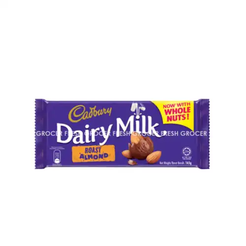 51bc7465e5e44ba8b3373d3fa2018f21.png CADBURY DAIRY MILK 160GM ROAST ALMOND