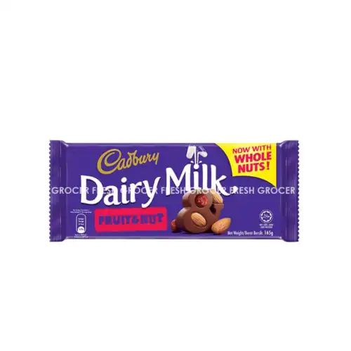 5eb7b99de6bc581f6d9abb1742acc777.png CADBURY DAIRY MILK 160GM FRUIT & NUT