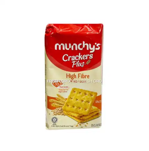 MUNCHY’S CRACKERS PLUS HIGH FIBRE WHOLE GRAIN 300GM