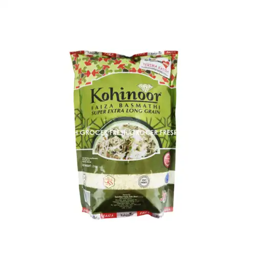 d2722d4d7d86aff2f7d379de31cf6122.png FAIZA KOHINOOR BASMATHI RICE (SUPER EXTRA LONG GRAIN) 2KG
