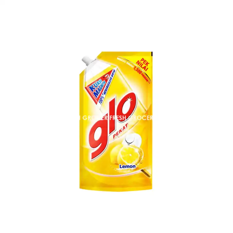 GLO DISHWASH LIQUID 850ML LEMON REFILL