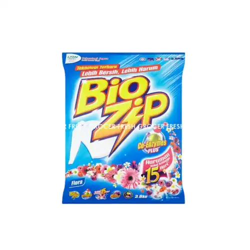 BIO ZIP DETERGENT POWDER 3.8KG CO-ENZYMES FLORAL