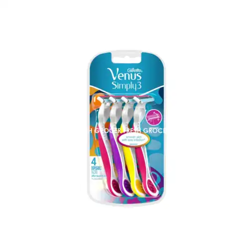 68e5ae4250b74ea9f5bd2b44f59f2271.png GILLETTE WOMEN DISPOSABLES RAZOR SIMPLY VENUS 3 4S POUCH