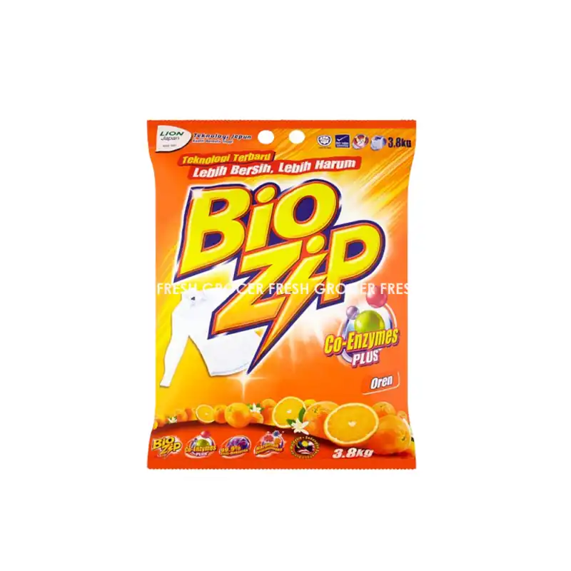 BIO ZIP DETERGENT POWDER 3.8KG ORANGE