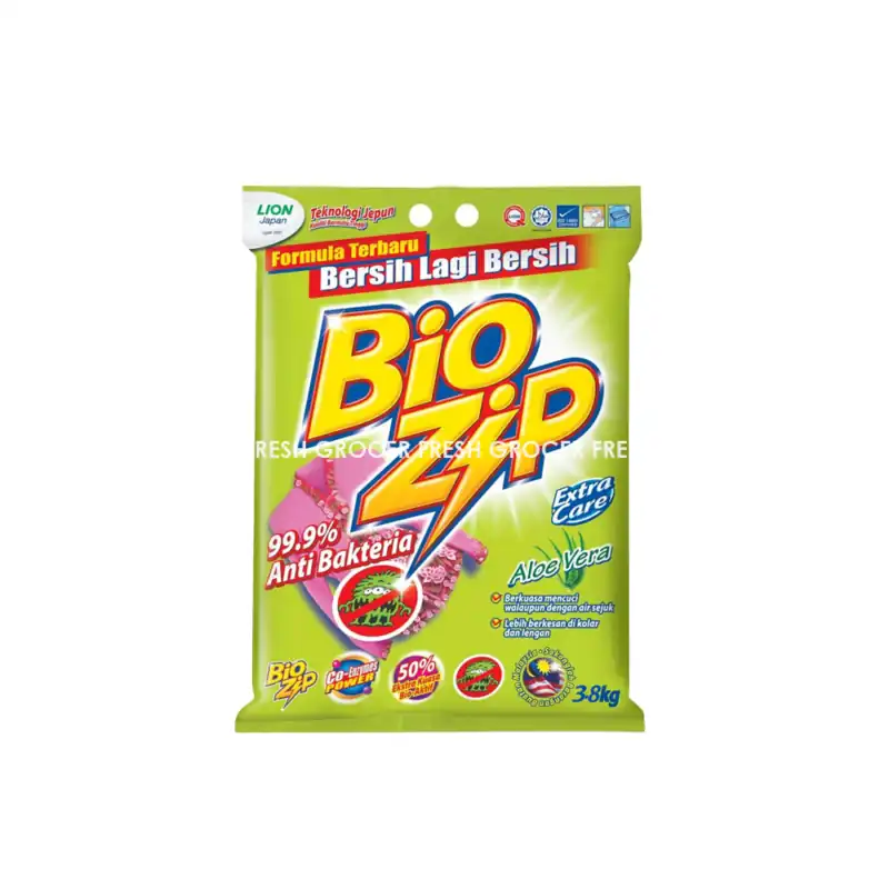 BIO ZIP DETERGENT POWDER 3.8KG ALOE VERA