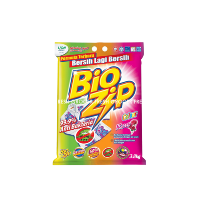 BIO ZIP DETERGENT POWDER 3.8KG COLOUR ROS