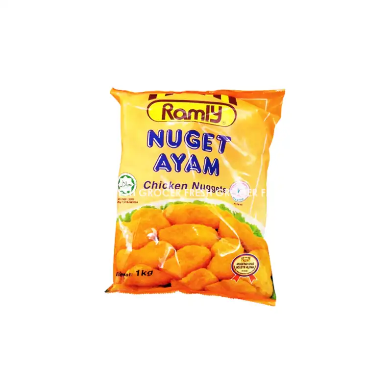 7ca2f6575cfe0efa3e61087705d55557.png RAMLY CHICKEN NUGGETS 1KG