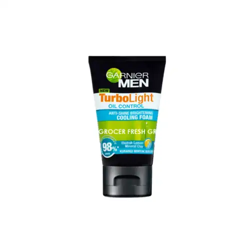 GARNIER MEN TURBO LIGHT OIL CONTROL ANTI-SHINE BRIGHTENING COOLING FOAM 100ML