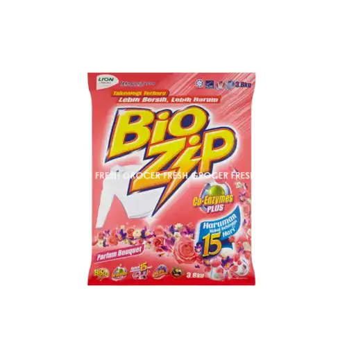 BIO ZIP DETERGENT POWDER 3.8KG PARFUM BOUQUET