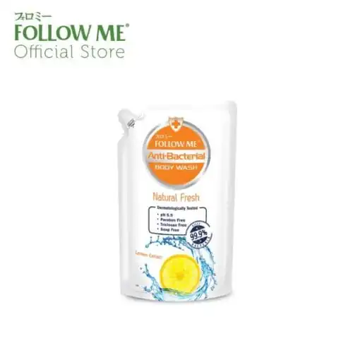 FOLLOW ME BODY WASH 900MLX2-ANTIBACTERIAL REFILL NATURAL FRESH