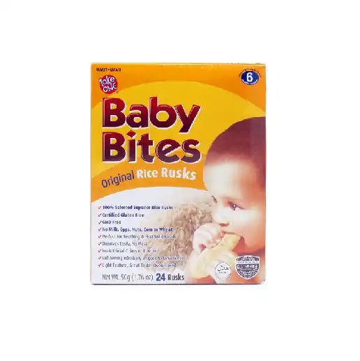 BABY BITES ORIGINAL RICE RUSKS 50GM